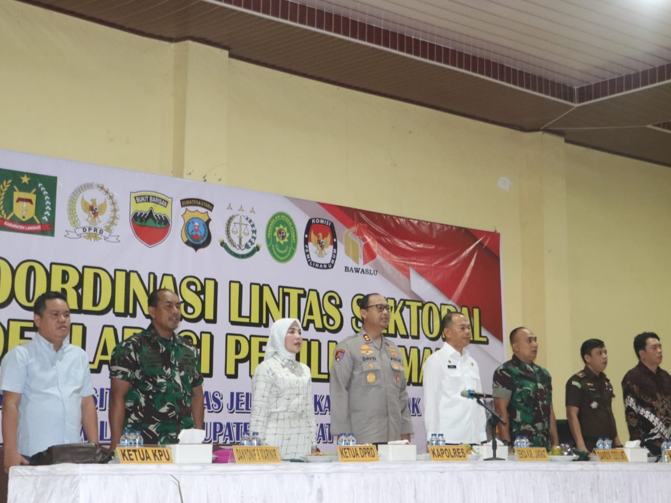 Polres Langkat Laksanakan Rakor Lintas Sektoral dan Deklarasi Pemilu Damai