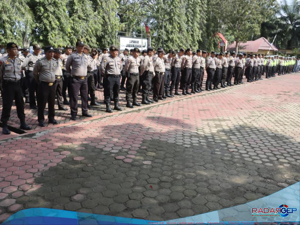 Siap Amankan Tahapan Kampanye Pemilu 2024, Polres Langkat Laksanakan Apel