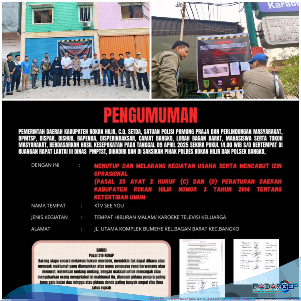Bupati Bistamam Komitmen Tertibkan Bagansiapiapi, KTV See You Disegel