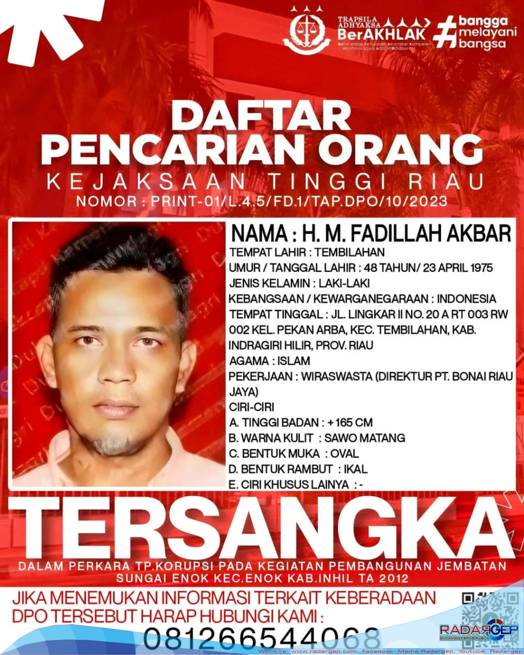 Korupsi Pembangunan Jembatan Sungai Enok