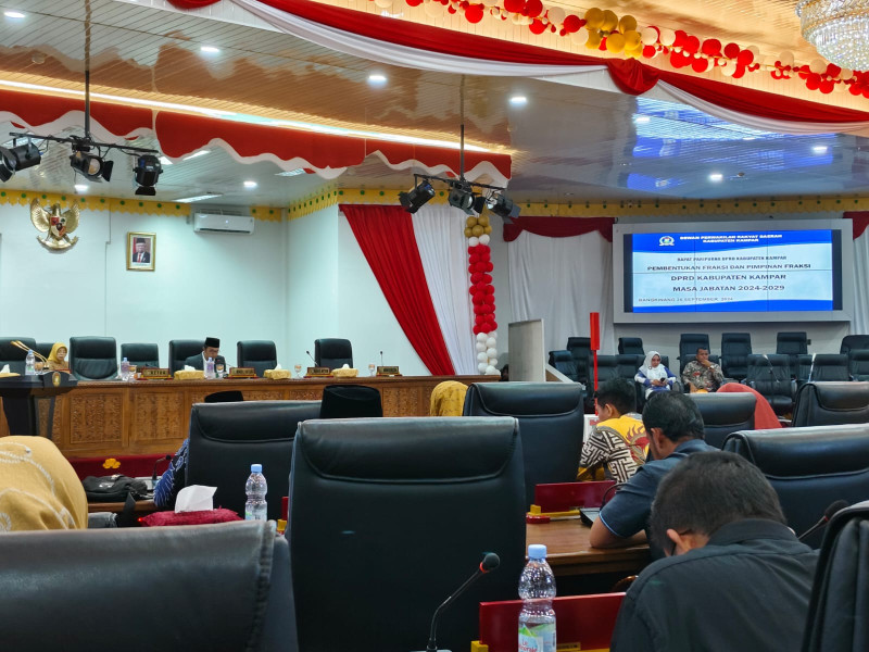 Waka DPRD Kampar Pimpin Rapat Paripurna, Agenda Penetapan Penetapan Fraksi Periode 2024-2029