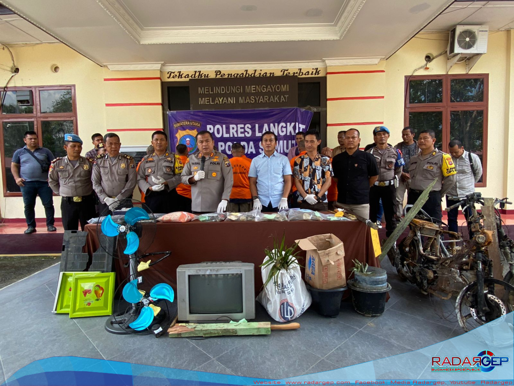 Polres Langkat Gelar Press Release Kasus Tindak Pidana Kekerasan Secara Bersama-sama