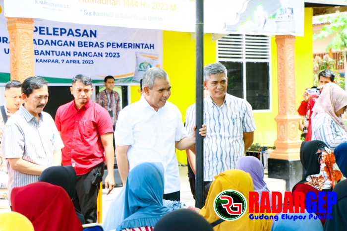 Launching Perdana Program Penyaluran Beras KPM 2023, Pj Bupati Kampar : Sebanyak 48.828 KPM Kampar Akan Terima Bantuan Beras