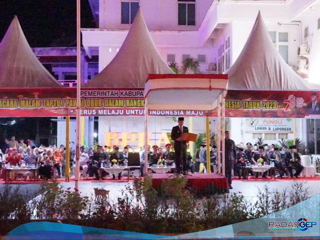 Bupati Rohil Lepas Peserta Pawai Obor Malam Taptu