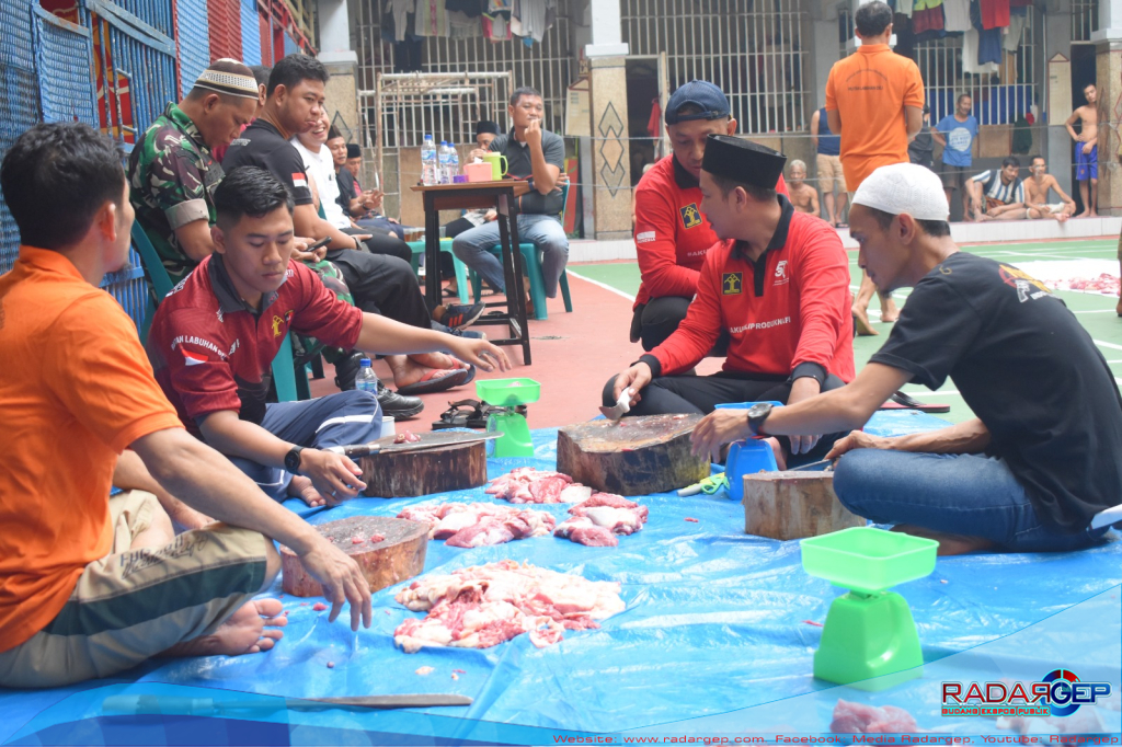 Rutan Kelas I Labuhan Deli Gelar Sholat Idul Adha 1445 H Dan Penyembelihan Hewan Qurban