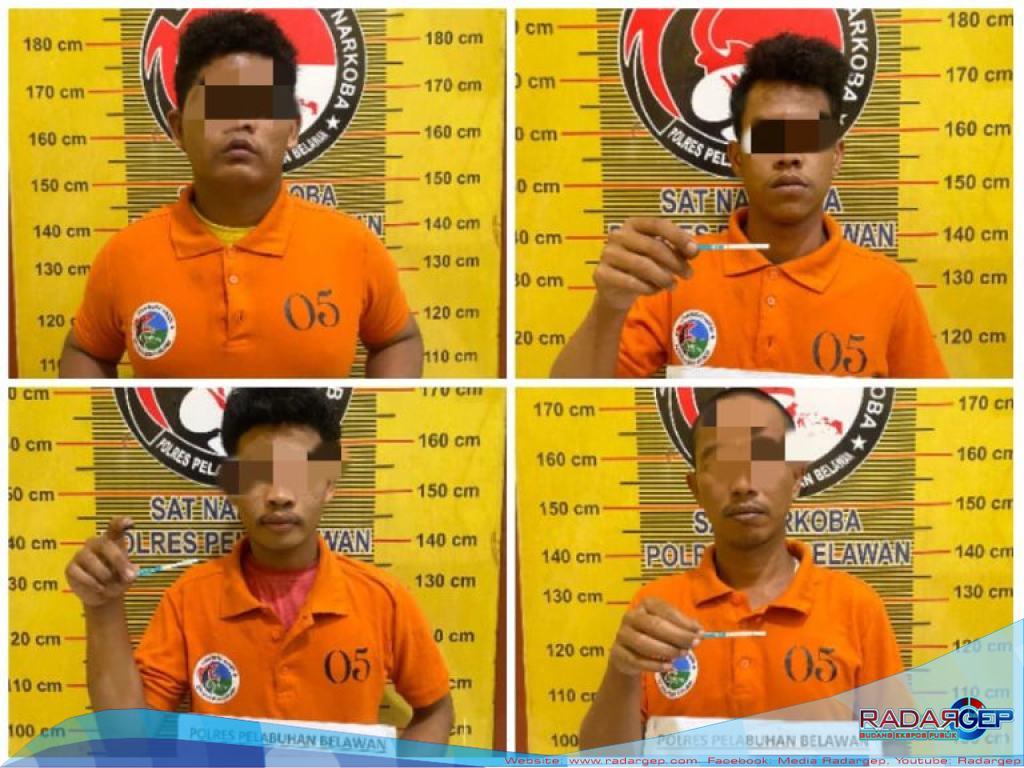 Satnarkoba Polres Pelabuhan Belawan Tangkap Pengedar dan Tiga Pemakai Sabu
