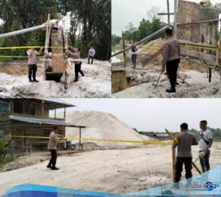 Kapolsek AKP Marupa Sibarani Pasang Police Line di 3 Lokasi Kuari Tambang
