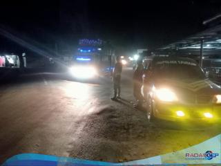 Antisipasi 3C dan Balap Liar Polsek Tanjungpura Rutin Lakukan Patroli Blue Light