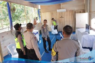 Kapolres Sergai Mengecek Pos Pemgamanan dan Pelayanan Idul Fitri  1445 H