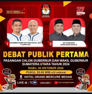 KPU Sumut Rampungkan Debat Publik Pertama