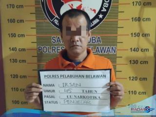 Sat Narkoba Polres Pelabuhan Belawan Tangkap Pengedar Narkoba di Desa Helvetia