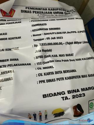 Dugaan Mark Up Pembangunan Ruas Jalan Desa Orahili Menuju Lasara Tiga Serangkai Kab Nias Barat