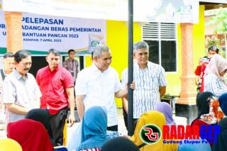 Launching Perdana Program Penyaluran Beras KPM 2023, Pj Bupati Kampar  : Sebanyak 48.828 KPM Kampar Akan Terima Bantuan Beras