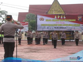 Polres Bengkalis Gelar Apel Sarana dan Prasarana Ops Mantap Brata Lancang Kuning 2023-2024