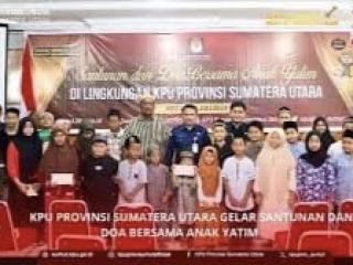 KPU Provinsi Sumut Santuni Anak Yatim dan Doa Bersama
