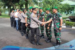 Jalin Silaturahmi, Kapolresta Deli Serdang Berkunjung ke Markas Batalyon Infanteri 121/MK
